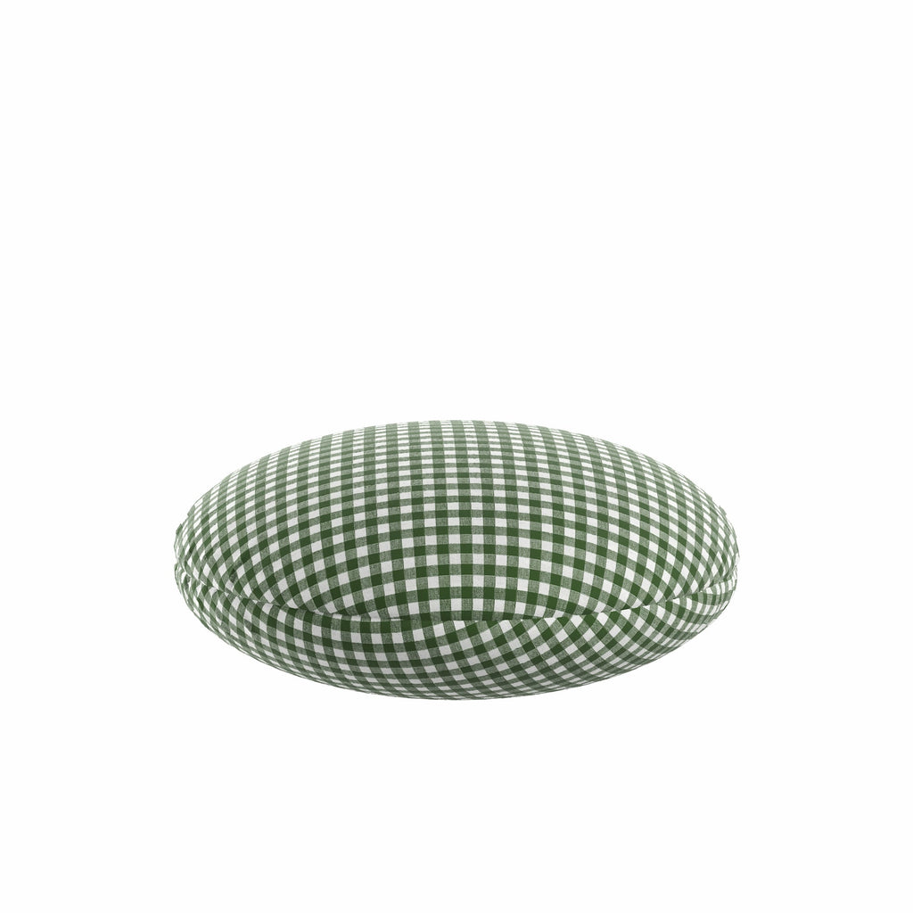 Circular Throw Pillow in Gingham - Fir