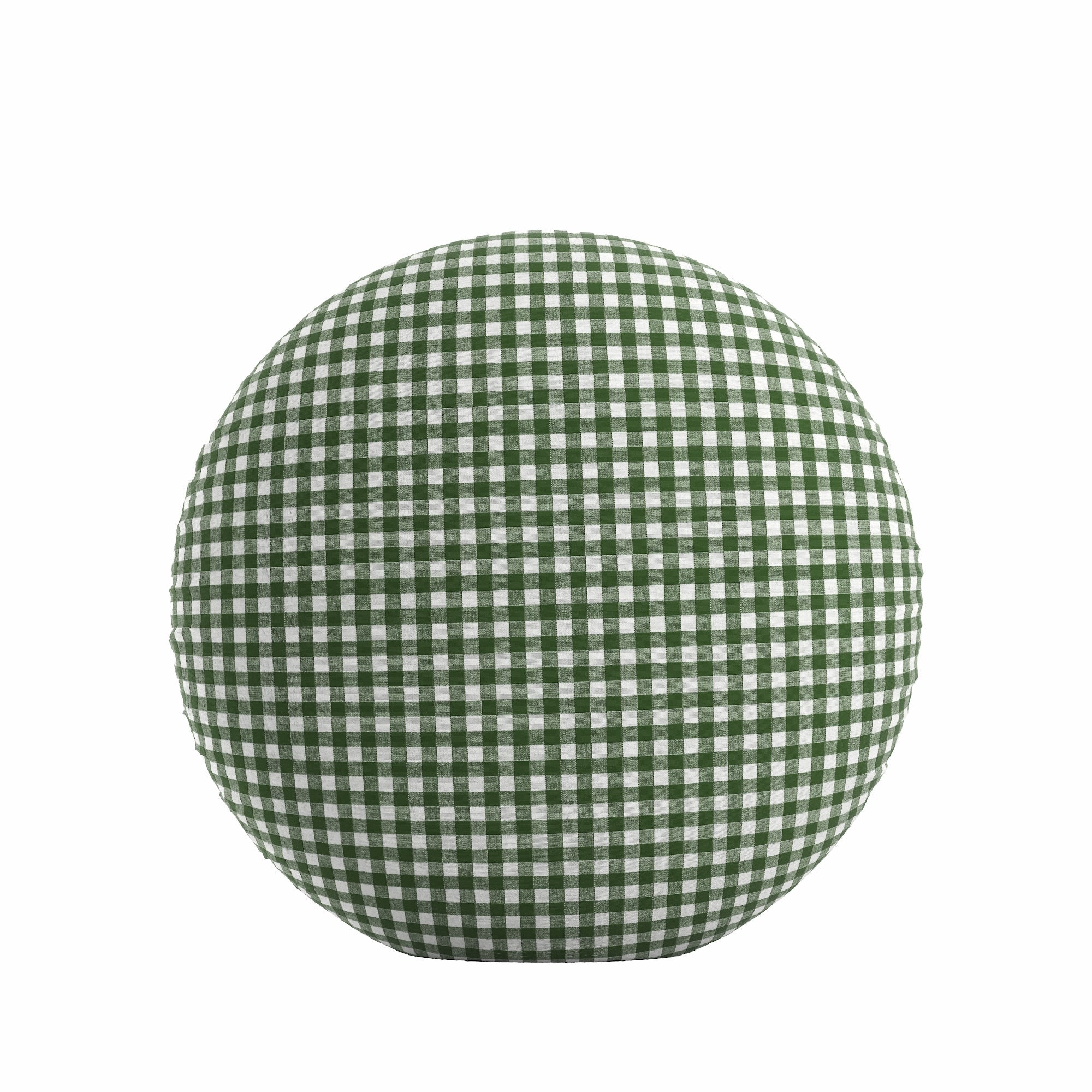 Circular Throw Pillow in Gingham - Fir