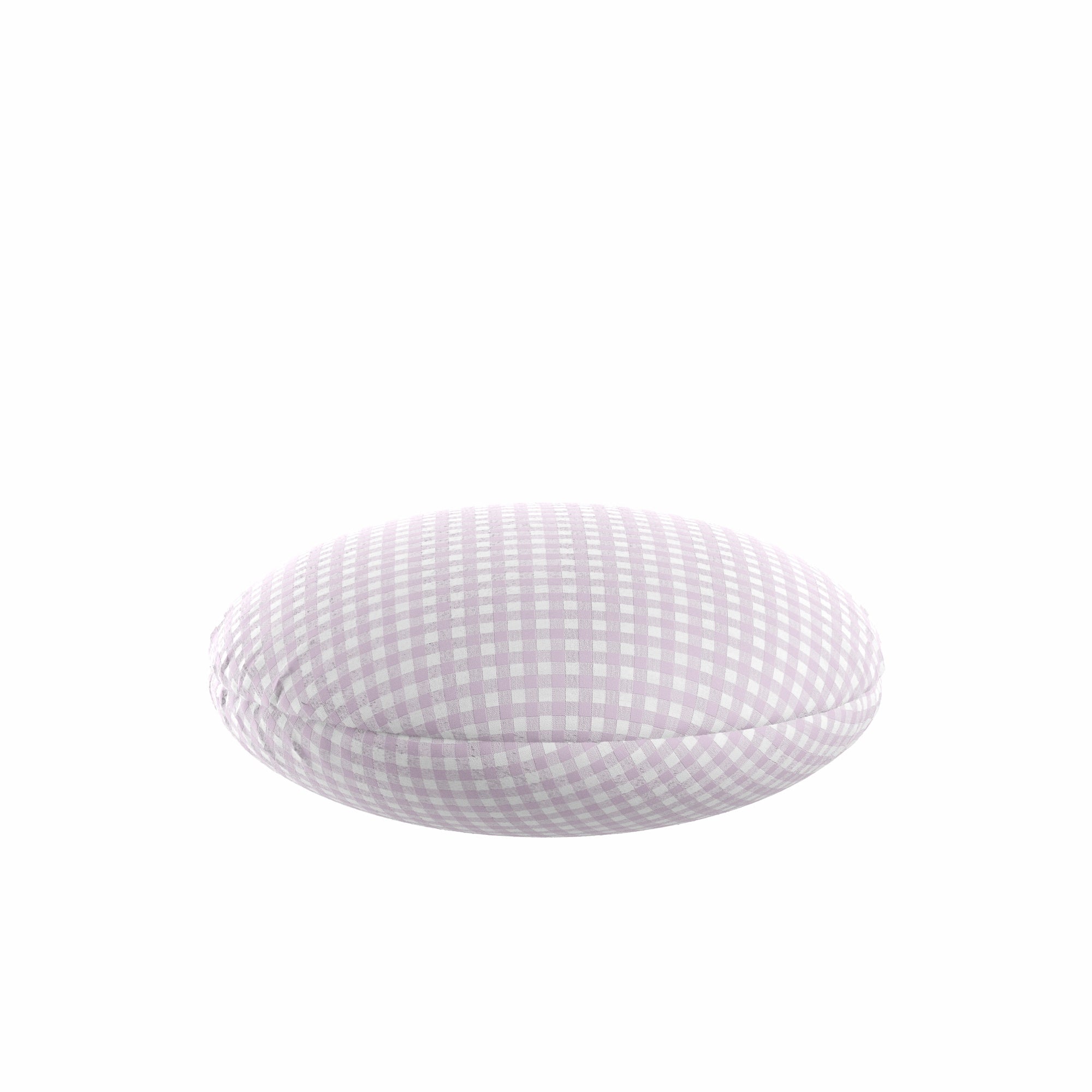 Circular Throw Pillow in Gingham - Lilac