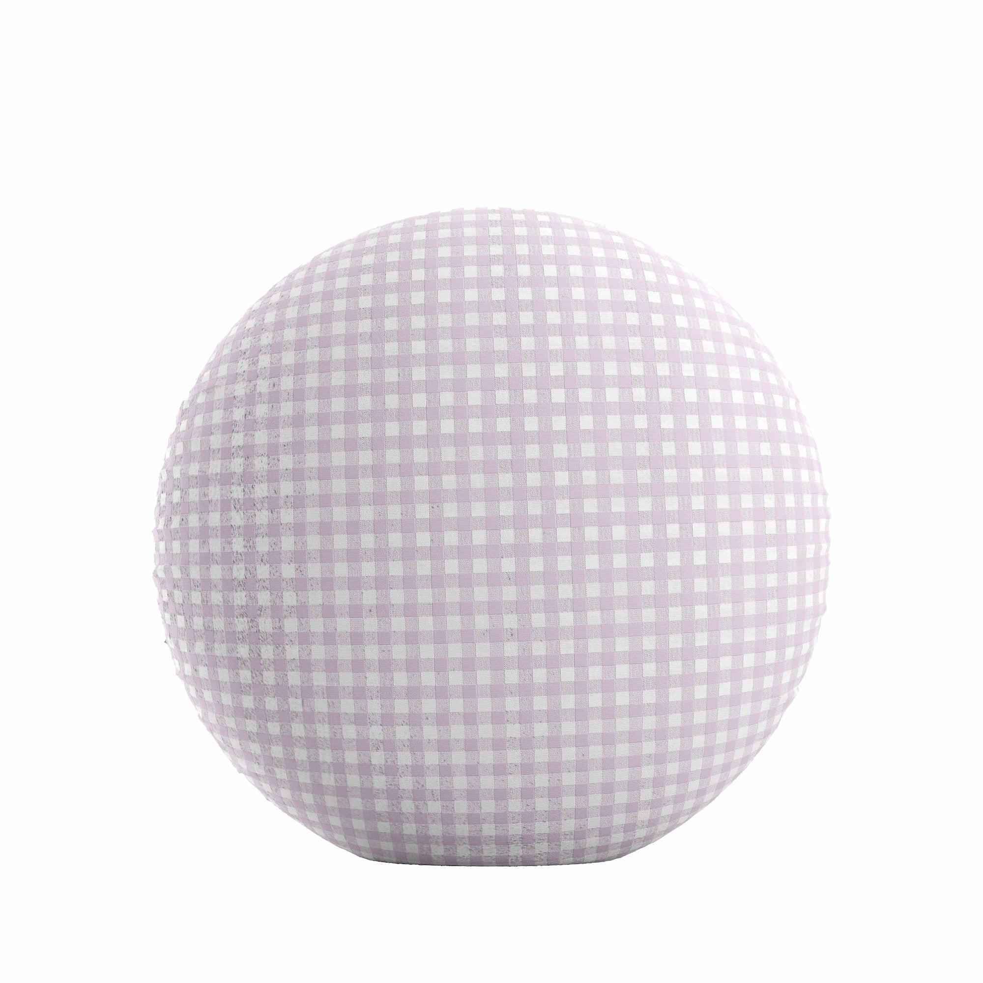 Circular Throw Pillow in Gingham - Lilac