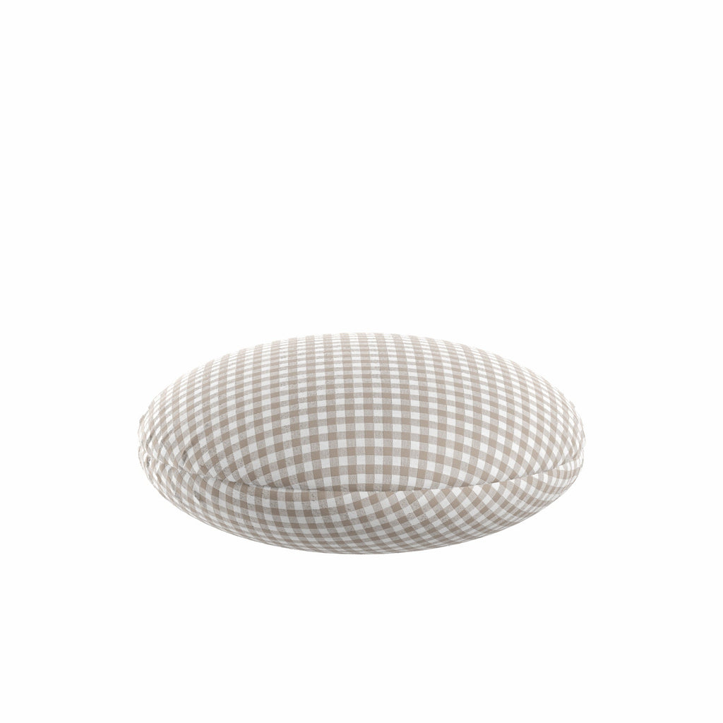 Circular Throw Pillow in Gingham - Hay