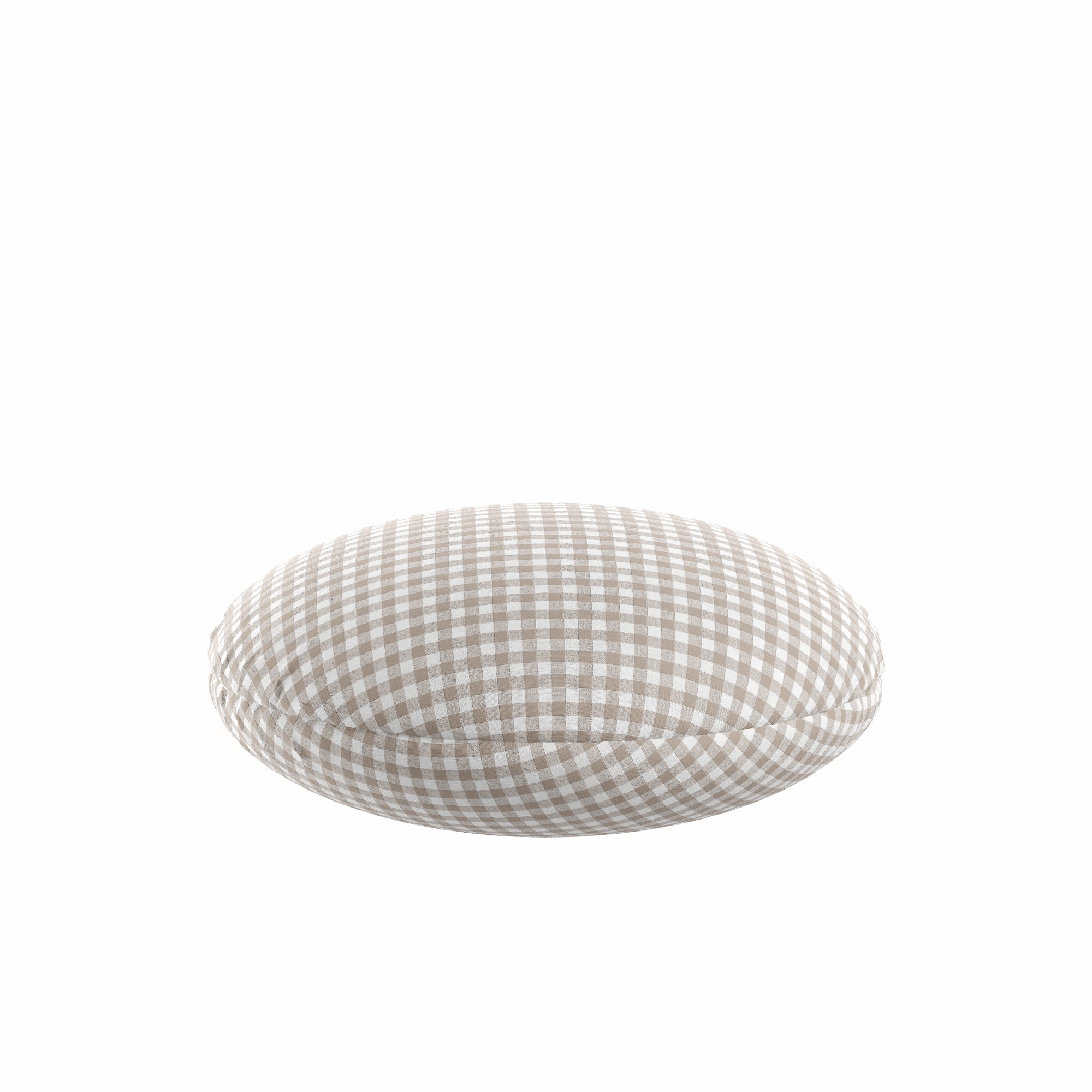 Circular Throw Pillow in Gingham - Hay