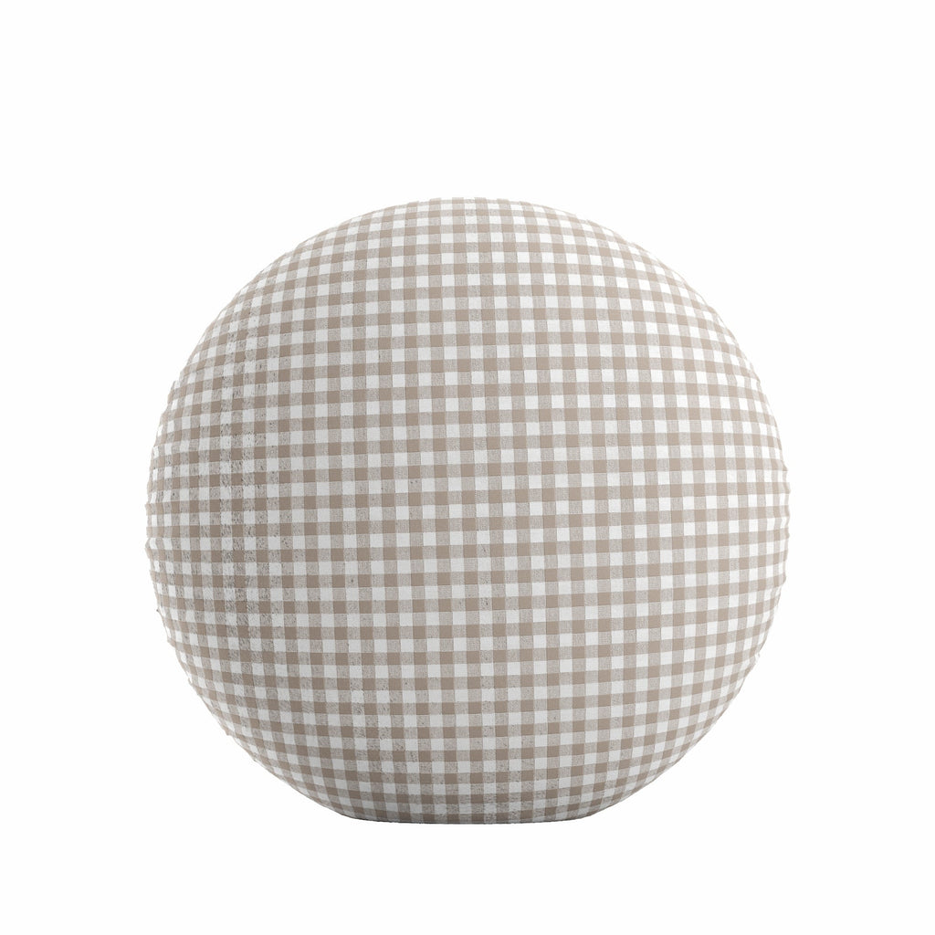 Circular Throw Pillow in Gingham - Hay