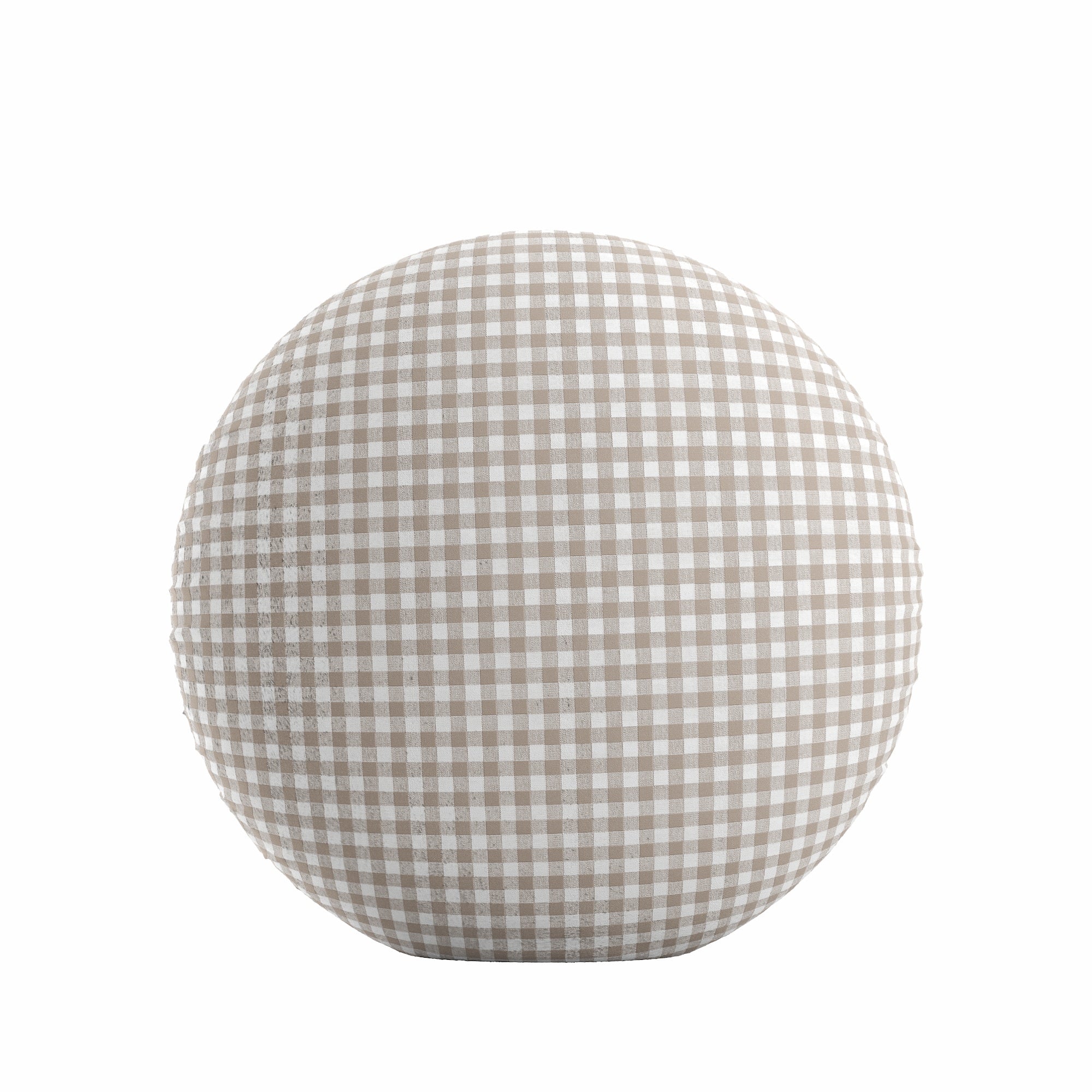 Circular Throw Pillow in Gingham - Hay
