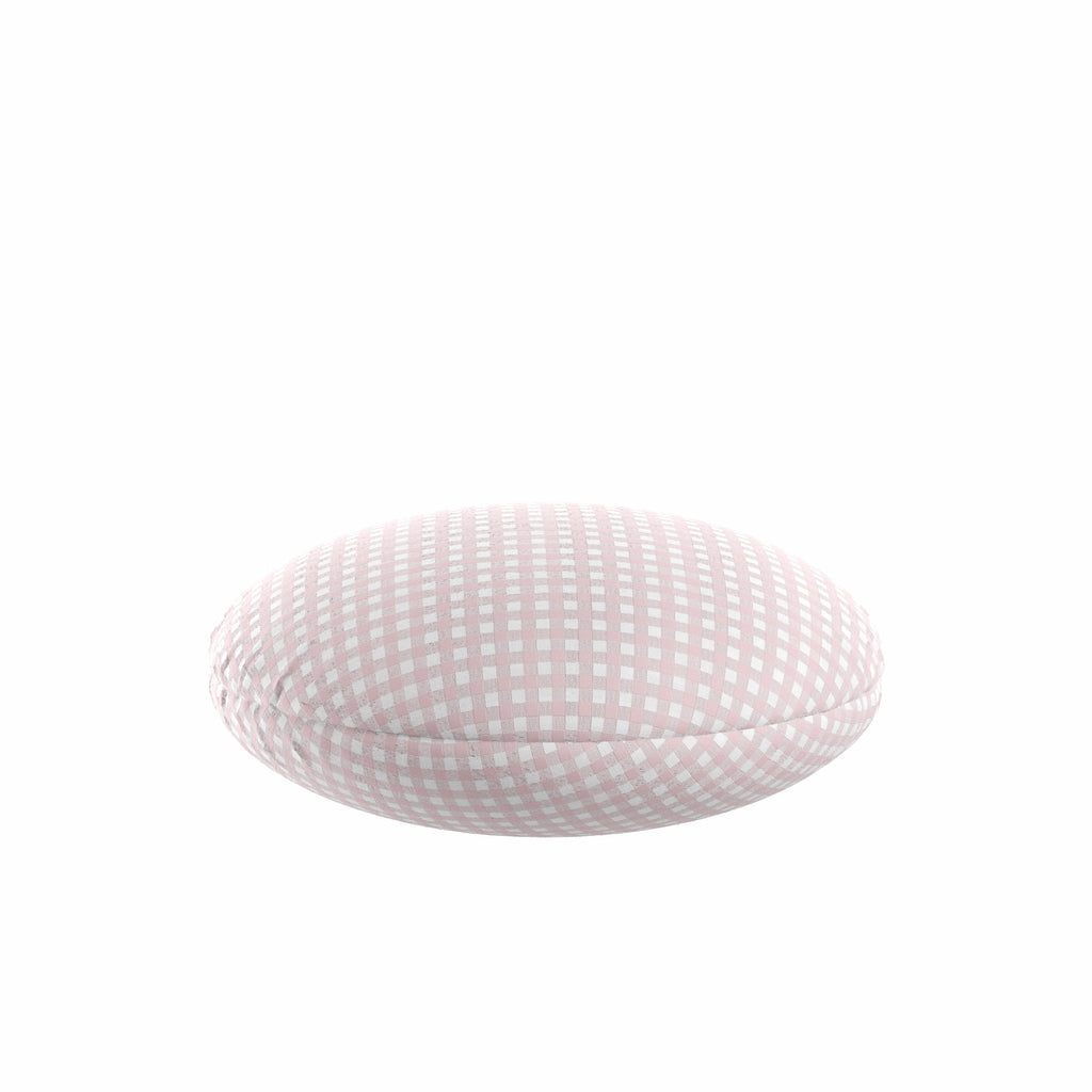 Circular Throw Pillow in Gingham - Light Pink