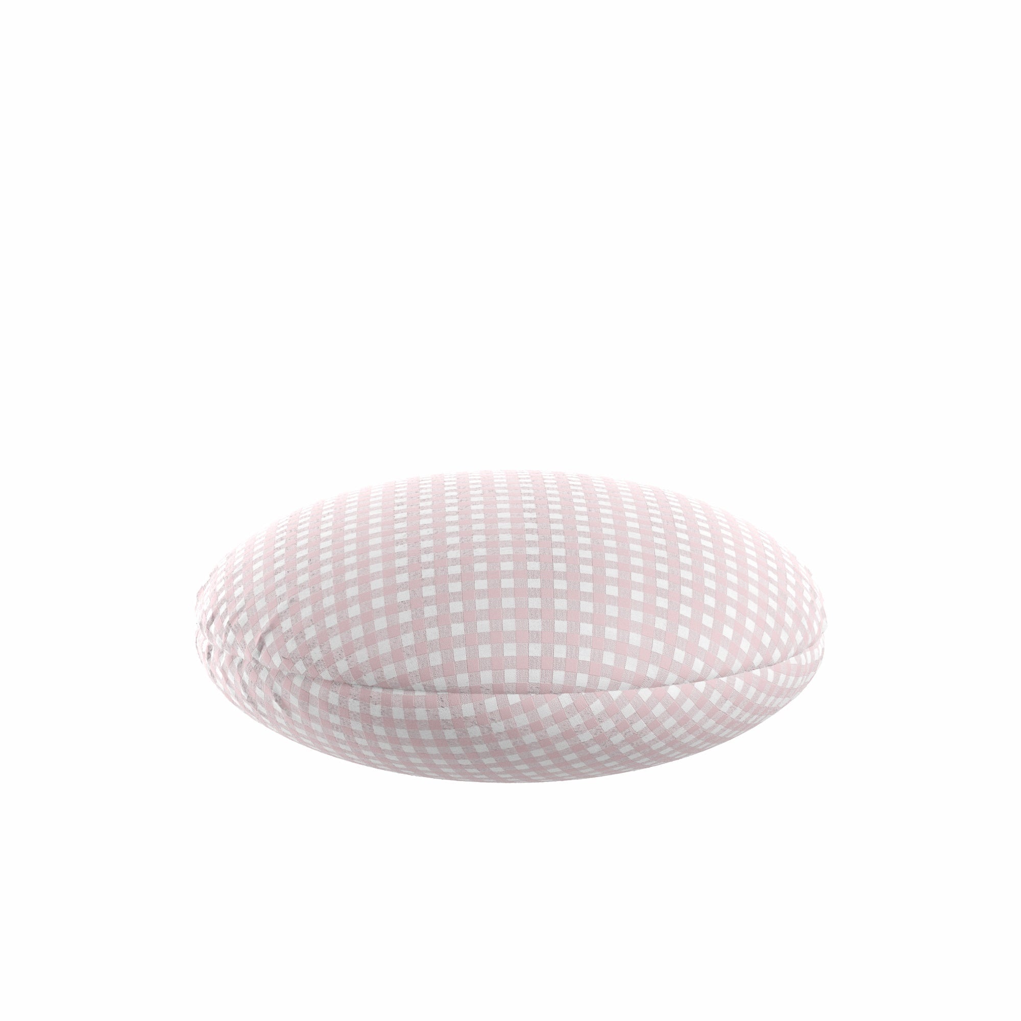 Circular Throw Pillow in Gingham - Light Pink