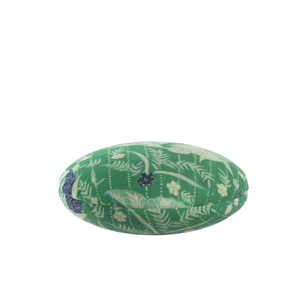 Circular Throw Pillow in Koi Pond - Green