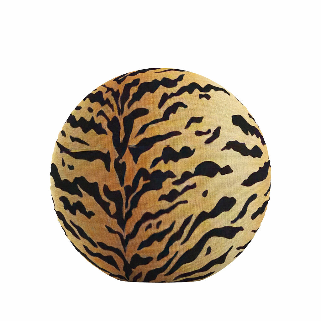 Circular Throw Pillow in Tiger - Bold