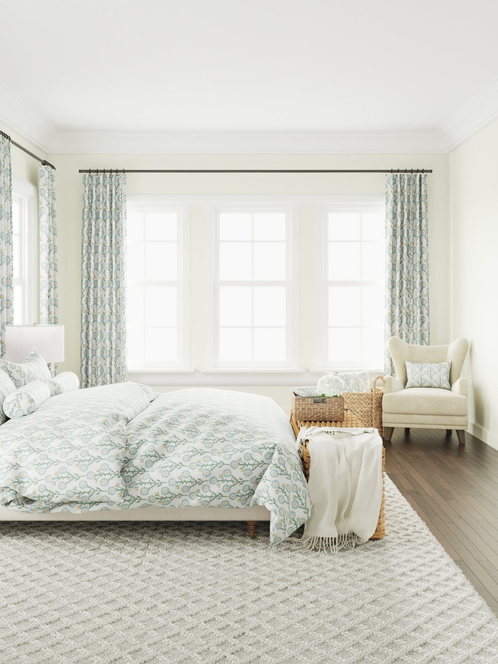 Cottage Flowers - Cool Blue