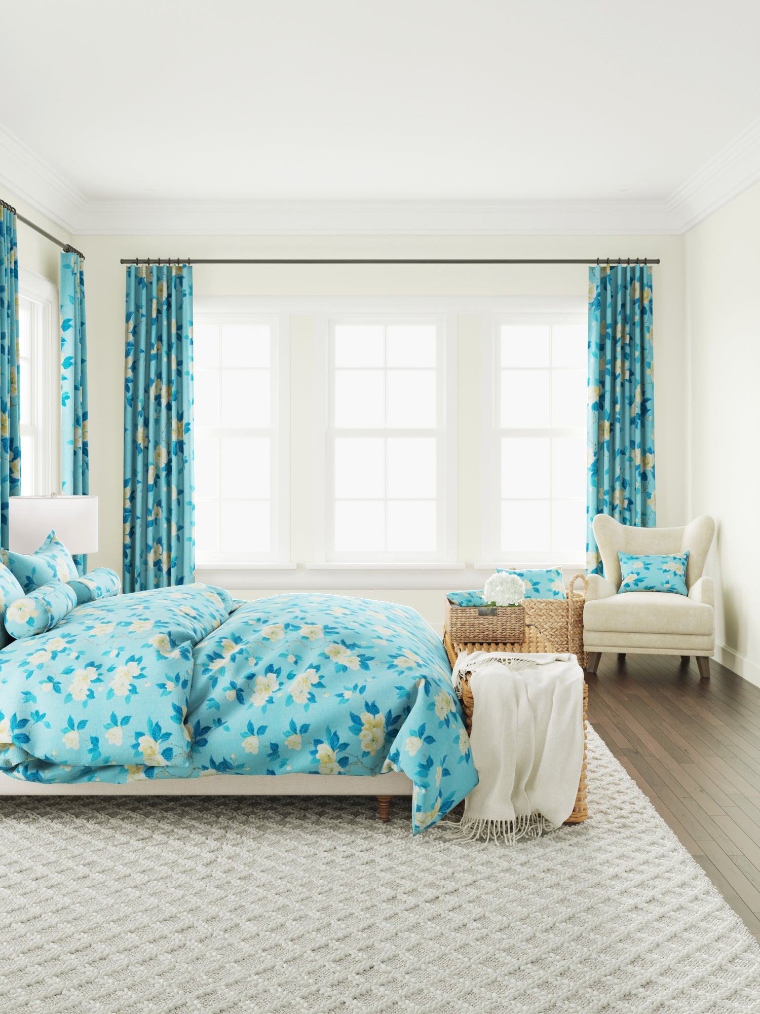 Grandma's Floral - Pale Blue