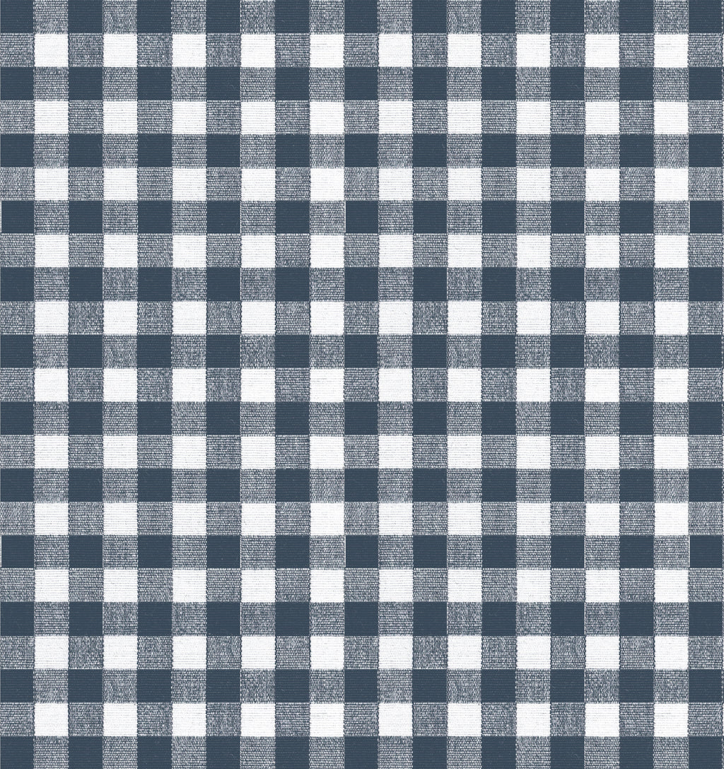 Circular Throw Pillow in Gingham - Navy